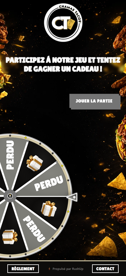 La roue RushUp de Chamas Tacos, à ses couleurs