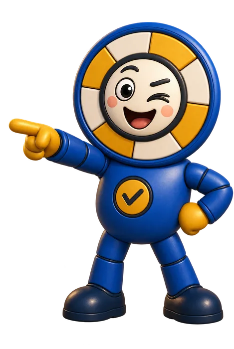 Rushy, la mascotte RushUp, montre le titre du doigt